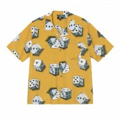 STUSSY - DICE PATTERN SHIRT MUSTARD NEW ARRIVALS