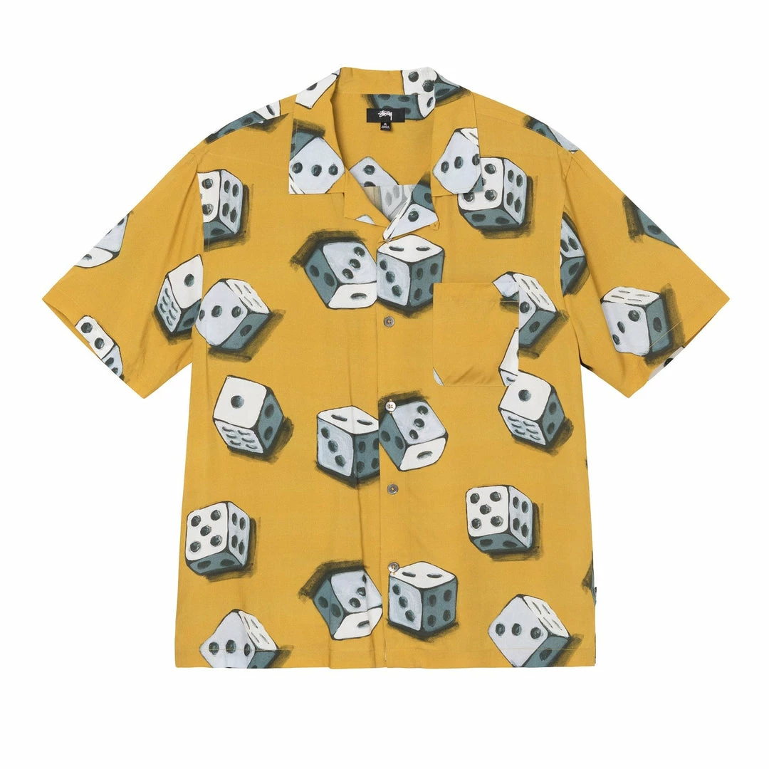 STUSSY - DICE PATTERN SHIRT MUSTARD NEW ARRIVALS 3 STUSSY - DICE PATTERN SHIRT MUSTARD NEW ARRIVALS