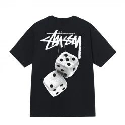 STUSSY - FUZZY DICE TEE BLACK NEW ARRIVALS