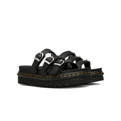 Dr.martens DR. MARTENS - BLAIRE SLIDE BLACK LEATHER SANDALS NEW ARRIVALS
