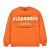 PLEASURES - PERMANENT CREWNECK ORANGE 1 PLEASURES - PERMANENT CREWNECK ORANGE