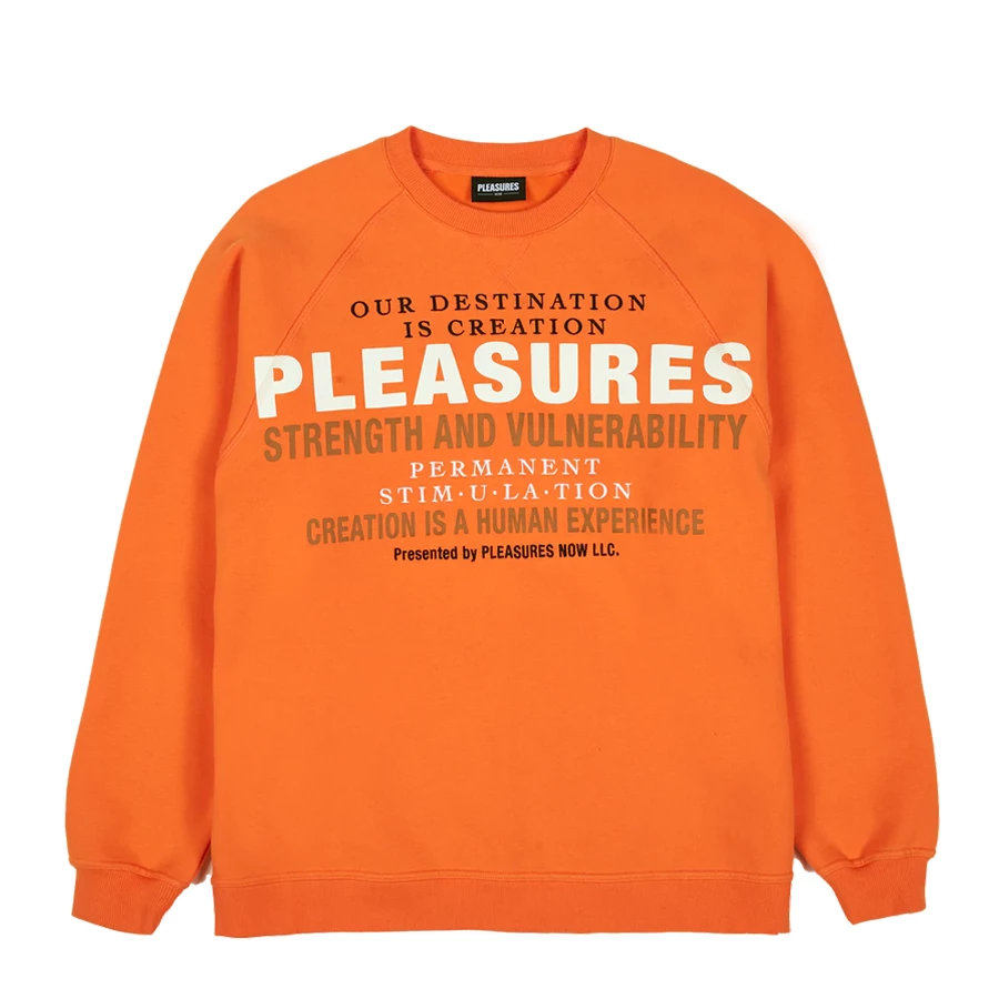 PLEASURES - PERMANENT CREWNECK ORANGE 3 PLEASURES - PERMANENT CREWNECK ORANGE
