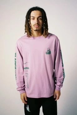 JUNGLESJUNGLES JUNGLES JUNGLES OG XLARGE SPHINX LOGO LS TEE PURPLE APPAREL