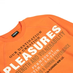 PLEASURES - PERMANENT CREWNECK ORANGE