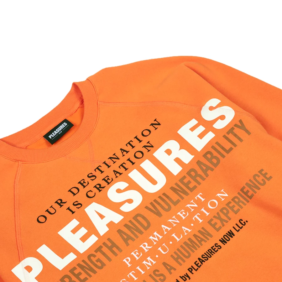 PLEASURES - PERMANENT CREWNECK ORANGE 4 PLEASURES - PERMANENT CREWNECK ORANGE