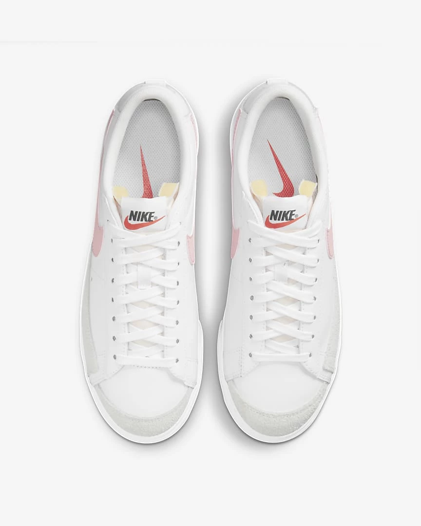 NIKE BLAZER LOW PLATFORM WHITE/PINK GLAZE 5 NIKE BLAZER LOW PLATFORM WHITE/PINK GLAZE
