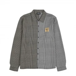 PLEASURES - BLACK CHASE PLAID BUTTON DOWN