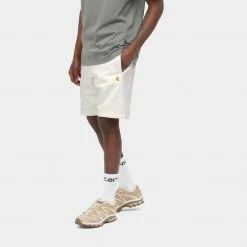 NEW ARRIVALS CARHARTT WIP CHASE SWEAT SHORT - WAX & GOLD
