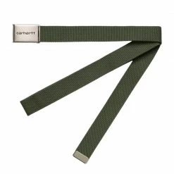 NEW ARRIVALS CARHARTT CLIP BELT CHROME - DOLLAR GREEN