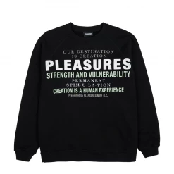NEW ARRIVALS PLEASURES - PERMANENT CREWNECK BLACK