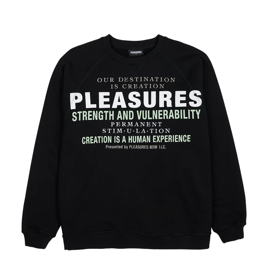 NEW ARRIVALS PLEASURES - PERMANENT CREWNECK BLACK 3 NEW ARRIVALS PLEASURES - PERMANENT CREWNECK BLACK