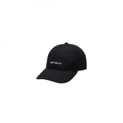 NEW ARRIVALS CARHARTT WIP - CANVAS SCRIPT CAP BLACK/WHITE