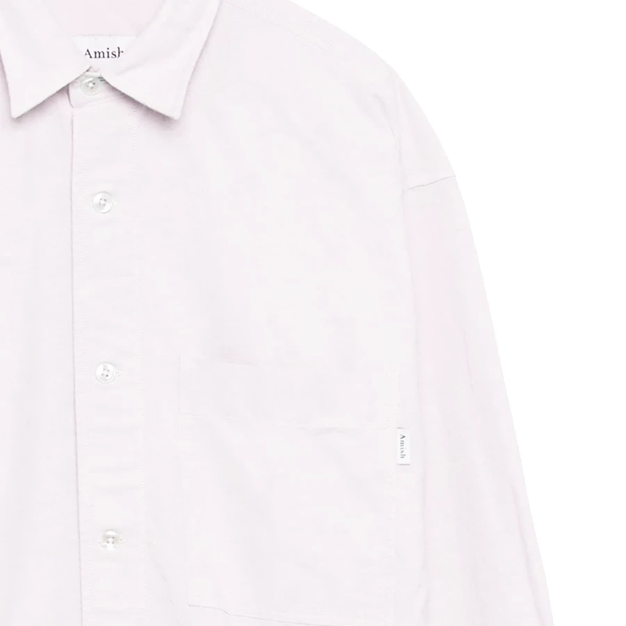 NEW ARRIVALS AMISH - SHIRT DROPPED OXFORD WHITE 4 NEW ARRIVALS AMISH - SHIRT DROPPED OXFORD WHITE