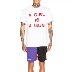 PLEASURES - A GIRL IS A GUN T SHIRT WHITE