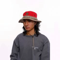 ACCESSORIES LIBERAIDERS WASHED CANVAS JUNGLE HAT RED