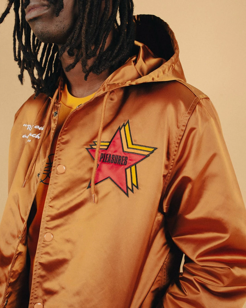 NEW ARRIVALS PLEASURES BERLIN SATIN COACHES JACKET CARAMEL 5 NEW ARRIVALS PLEASURES BERLIN SATIN COACHES JACKET CARAMEL