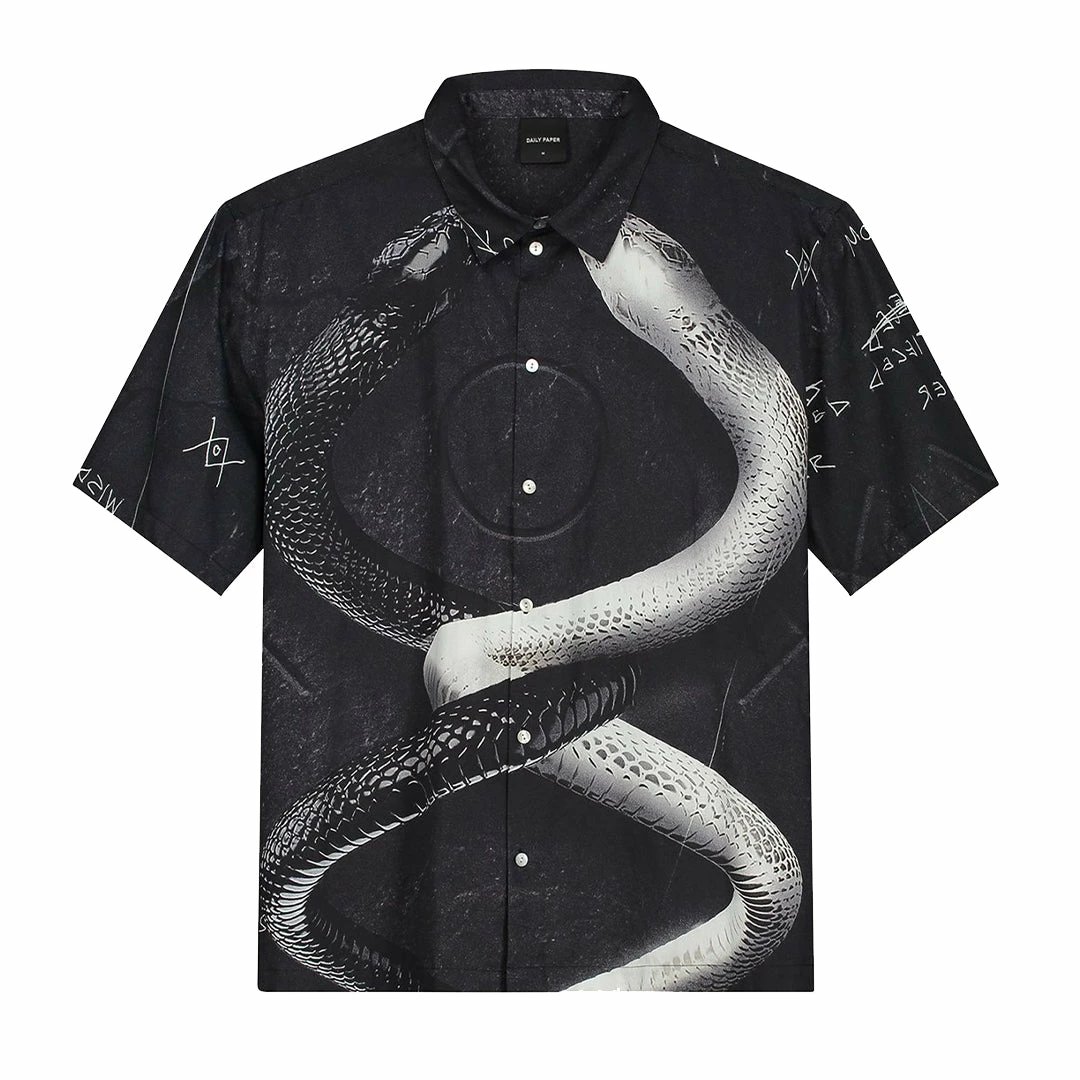 DAILY PAPER LAIR SS SHIRT BLACK SNAKES 3 DAILY PAPER LAIR SS SHIRT BLACK SNAKES