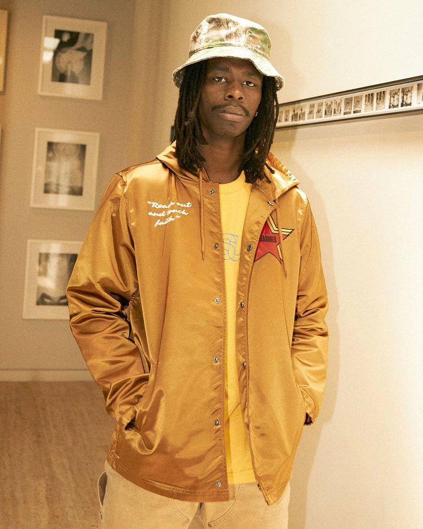 NEW ARRIVALS PLEASURES BERLIN SATIN COACHES JACKET CARAMEL 7 NEW ARRIVALS PLEASURES BERLIN SATIN COACHES JACKET CARAMEL