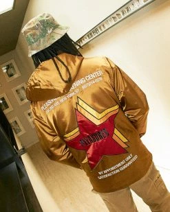 NEW ARRIVALS PLEASURES BERLIN SATIN COACHES JACKET CARAMEL 15 NEW ARRIVALS PLEASURES BERLIN SATIN COACHES JACKET CARAMEL