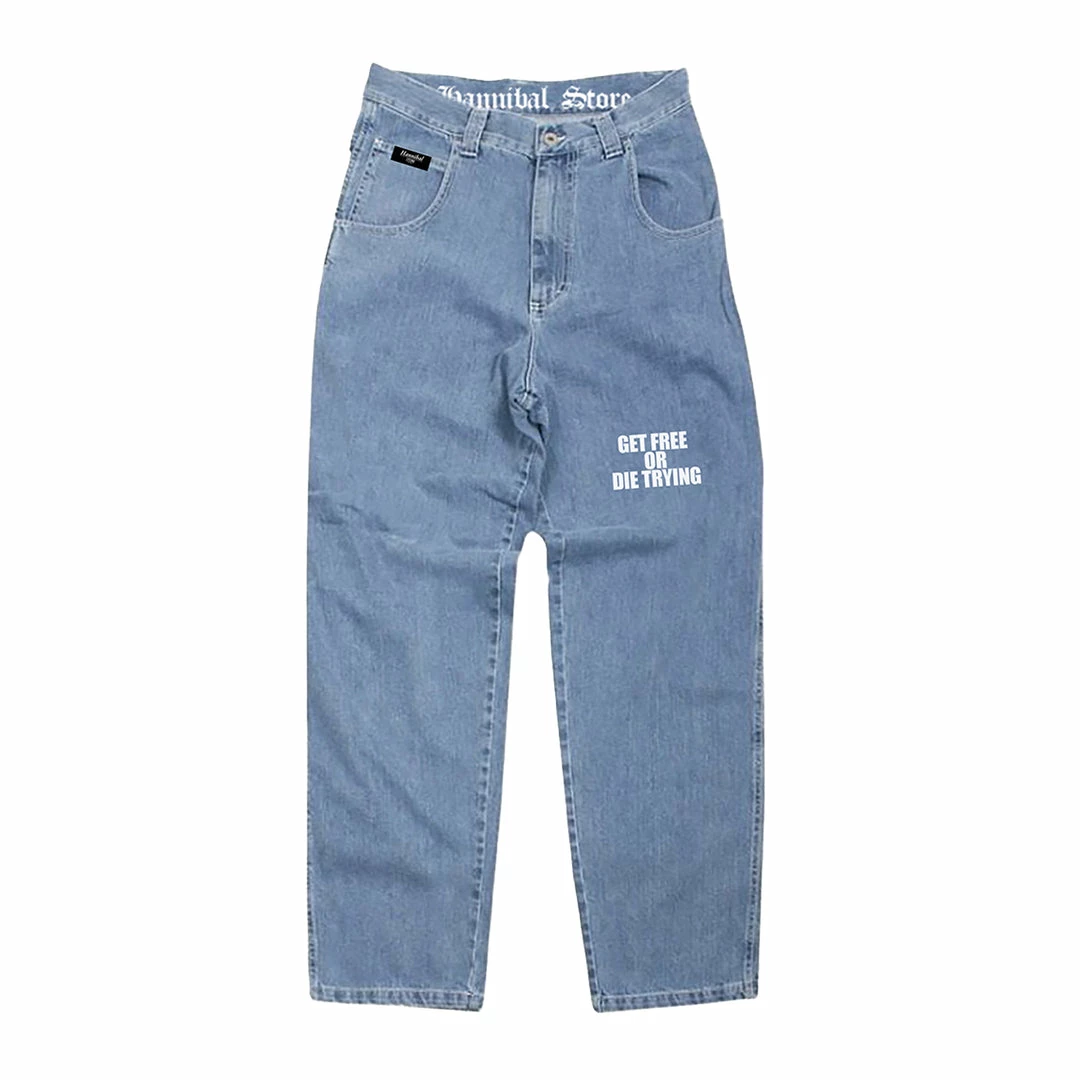 HANNIBAL SPECIALS HANNIBAL STORE DENIM “GET FREE OR DIE TRYING” BLEACHED 3 HANNIBAL SPECIALS HANNIBAL STORE DENIM “GET FREE OR DIE TRYING” BLEACHED