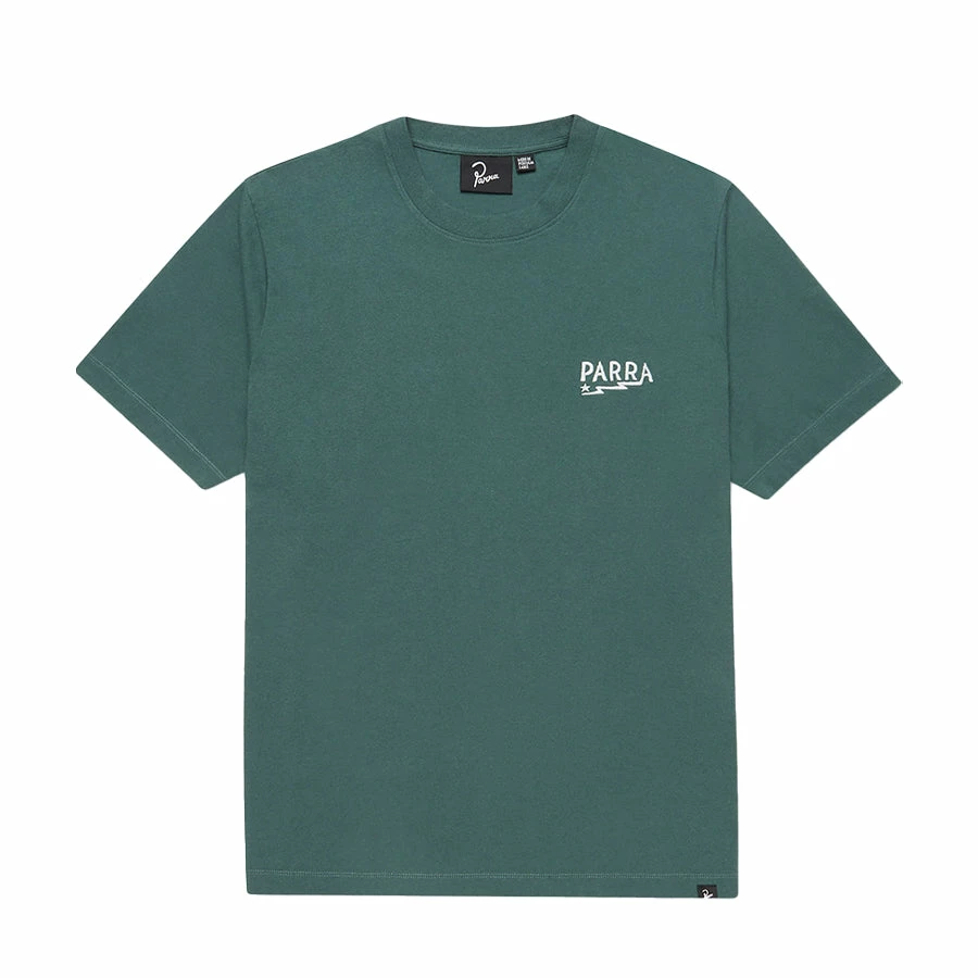NEW ARRIVALS PARRA - LIGHTING LOGO T SHIRT GREEN 3 NEW ARRIVALS PARRA - LIGHTING LOGO T SHIRT GREEN
