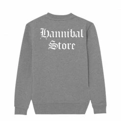 HANNIBAL STORE - CREWNECK GOTHIC LOGO GREY NEW ARRIVALS