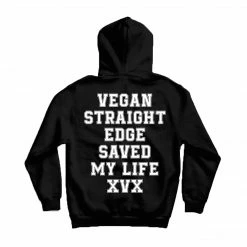 DESTROY BABYLON VEGAN SXE SAVED MY LIFE HOODIE BLACK