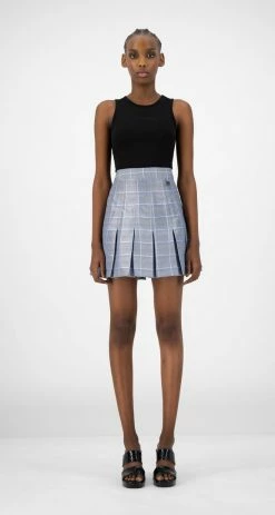 DAILY PAPER KENEE SKIRT BLUE CHECK APPAREL