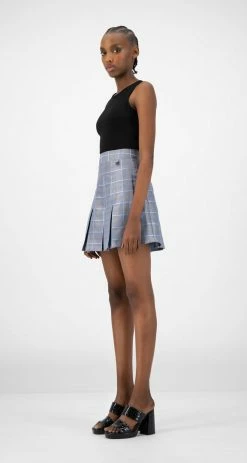 DAILY PAPER KENEE SKIRT BLUE CHECK APPAREL