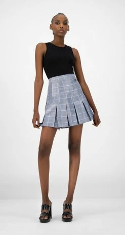 DAILY PAPER KENEE SKIRT BLUE CHECK APPAREL