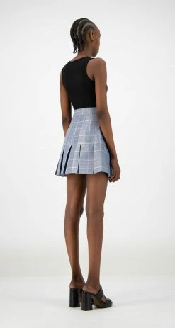 DAILY PAPER KENEE SKIRT BLUE CHECK APPAREL