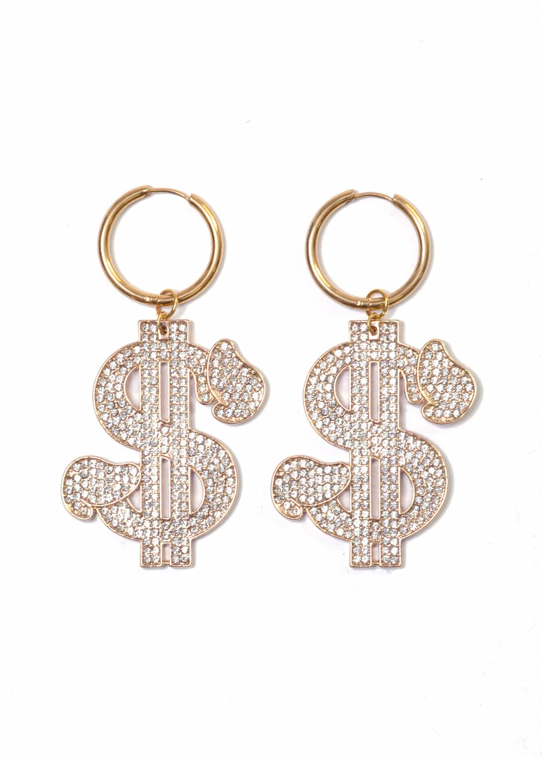 NAMILIA D-DOLLAR MINI HOOP EARRINGS GOLD 3 NAMILIA D-DOLLAR MINI HOOP EARRINGS GOLD