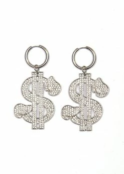 NAMILIA D-DOLLAR MINI HOOP EARRINGS SILVER