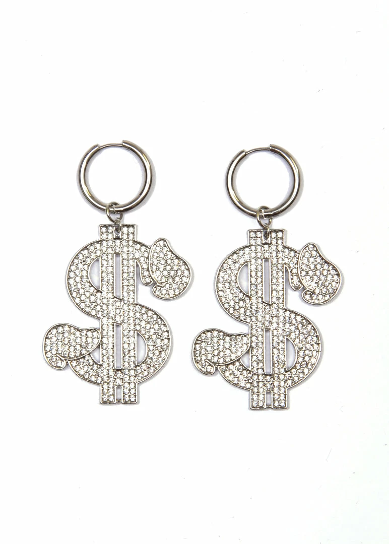 NAMILIA D-DOLLAR MINI HOOP EARRINGS SILVER 3 NAMILIA D-DOLLAR MINI HOOP EARRINGS SILVER