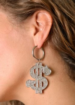 NAMILIA D-DOLLAR MINI HOOP EARRINGS SILVER 7 NAMILIA D-DOLLAR MINI HOOP EARRINGS SILVER