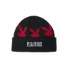 PLAYBOY X PLEASURES - JAQUARD BUNNY BEANIE BLACK NEW ARRIVALS