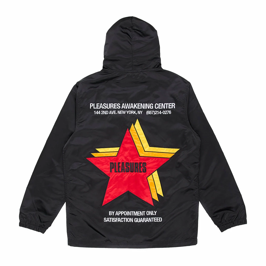 PLEASURES BERLIN SATIN COACHES JACKET BLACK 3 PLEASURES BERLIN SATIN COACHES JACKET BLACK