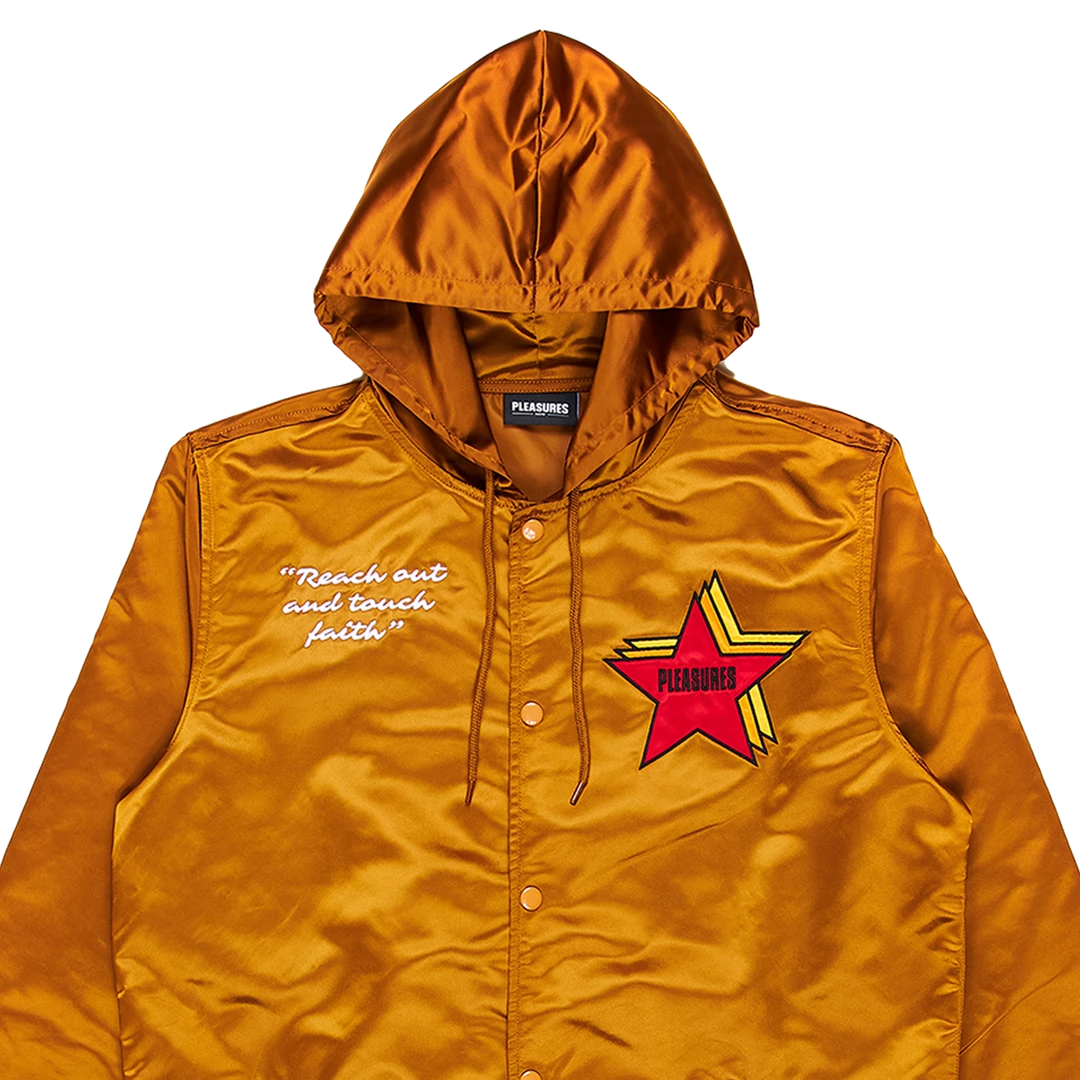 NEW ARRIVALS PLEASURES BERLIN SATIN COACHES JACKET CARAMEL 10 NEW ARRIVALS PLEASURES BERLIN SATIN COACHES JACKET CARAMEL