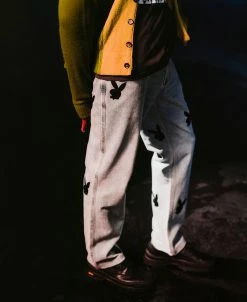 PLAYBOY X PLEASURES - BUNNY APPLIQUE DENIM WASHED NEW ARRIVALS