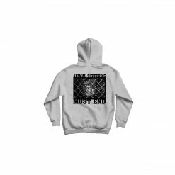 APPAREL DESTROY BABYLON ANIMAL SUFFERING MUST END HOODIE GREY