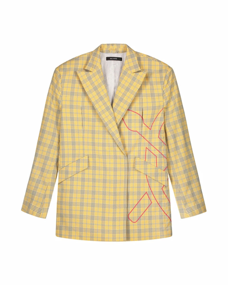 APPAREL DAILY PAPER YELLOW CHECK KEANY BLAZER 3 APPAREL DAILY PAPER YELLOW CHECK KEANY BLAZER