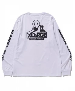 JUNGLESJUNGLES APPAREL JUNGLES JUNGLES OG XLARGE SPHINX LOGO LS TEE WHITE