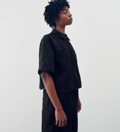 STUSSY RALPHIE CRINKLY WORK SHIRT BLACK APPAREL