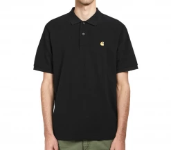 CARHARTT POLO COTTON PIQUÈ- BLACK/GOLD