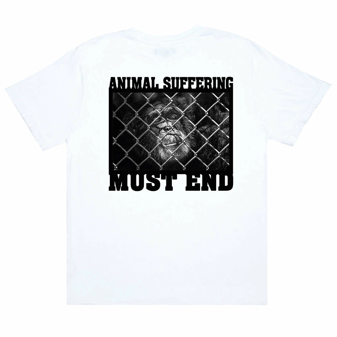 DESTROY BABYLON ANIMAL SUFFERING MUST END TEE WHITE 3 DESTROY BABYLON ANIMAL SUFFERING MUST END TEE WHITE