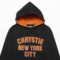APPAREL CHRYSTIE NYC VARSITY LOGO PULLOVER SWEATER BLACK
