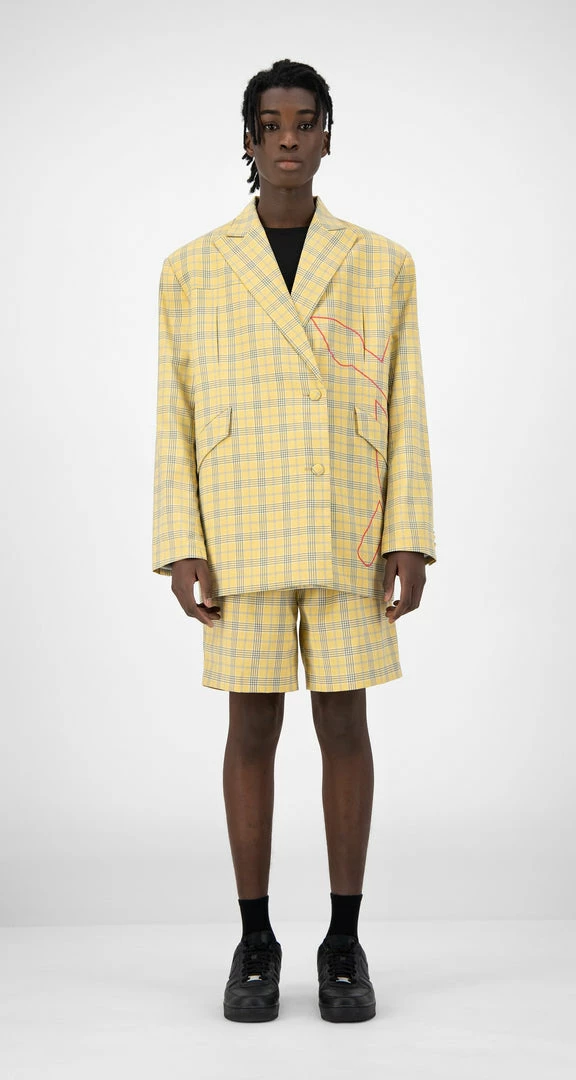 APPAREL DAILY PAPER YELLOW CHECK KEANY BLAZER 4 APPAREL DAILY PAPER YELLOW CHECK KEANY BLAZER