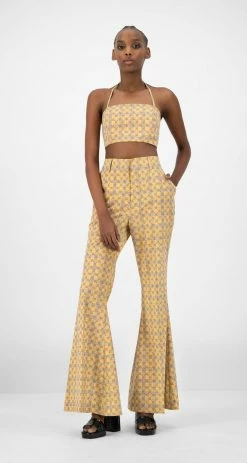 DAILY PAPER YELLOW CHECK KRISTA TOP