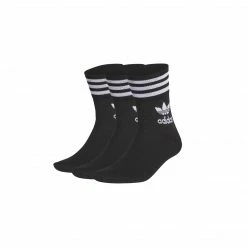 ADIDAS MID CUT CRW SOCKS BLACK (3 PAIA)
