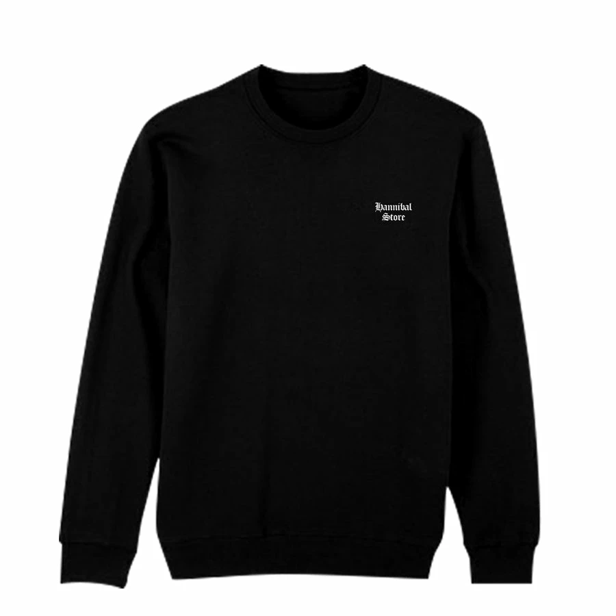 NEW ARRIVALS HANNIBAL STORE - CREW NECK GOTHIC LOGO BLACK 3 NEW ARRIVALS HANNIBAL STORE - CREW NECK GOTHIC LOGO BLACK